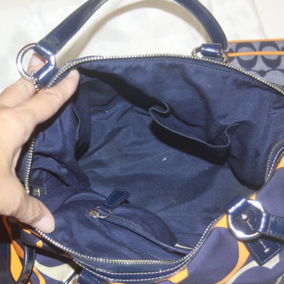 COACH F25184 Linear Stripe Satchel Purse SUPER RARE with Wallet and wristlet - Picture 8 of 10